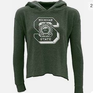Michigan State Cropped Hoodie NWT